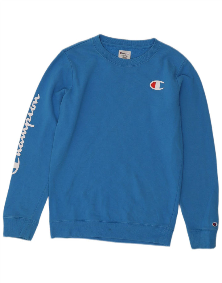 Champion Sweat-Shirt Graphique Garçon 15-16 Ans 2XL Bleu Coton