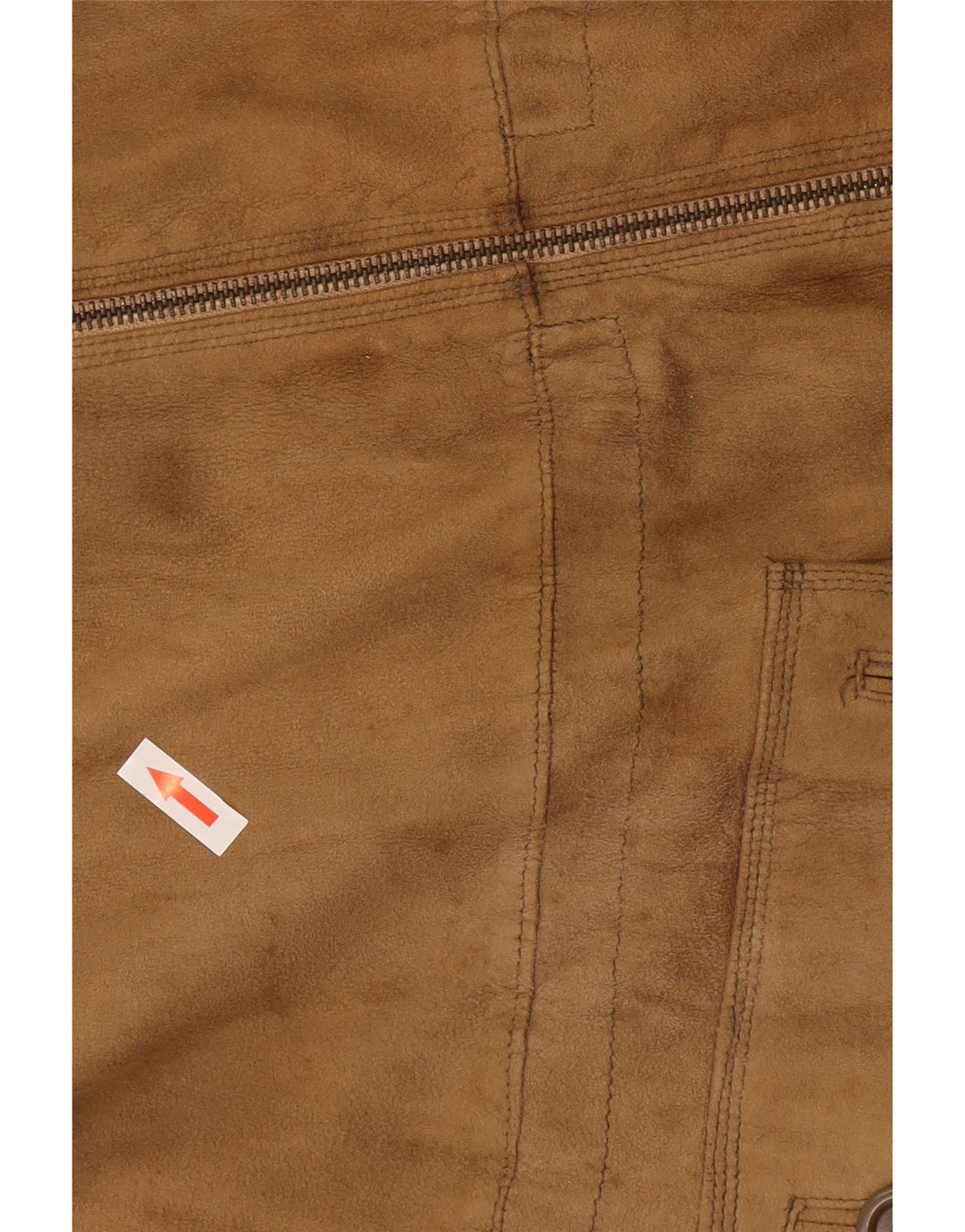 vintage Femmes Suède Pardessus UK 8 Petit Beige