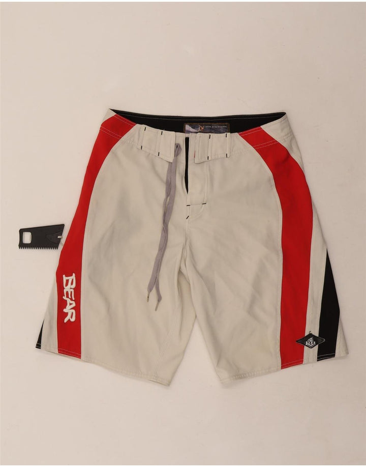 Bear Short décontracté graphique pour homme W32 en polyester color block blanc moyen
