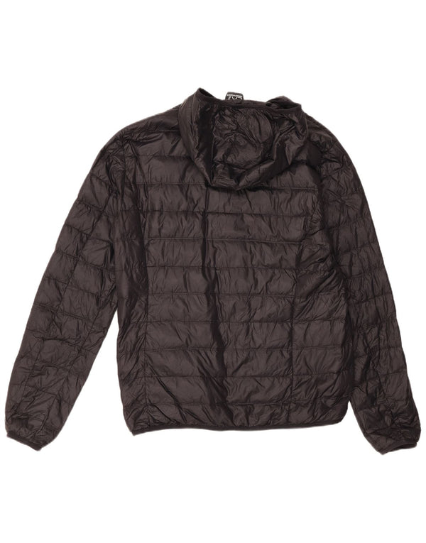 Emporio Armani Veste coupe-vent à capuche pour hommes UK 44 2XL Noir Polyamide