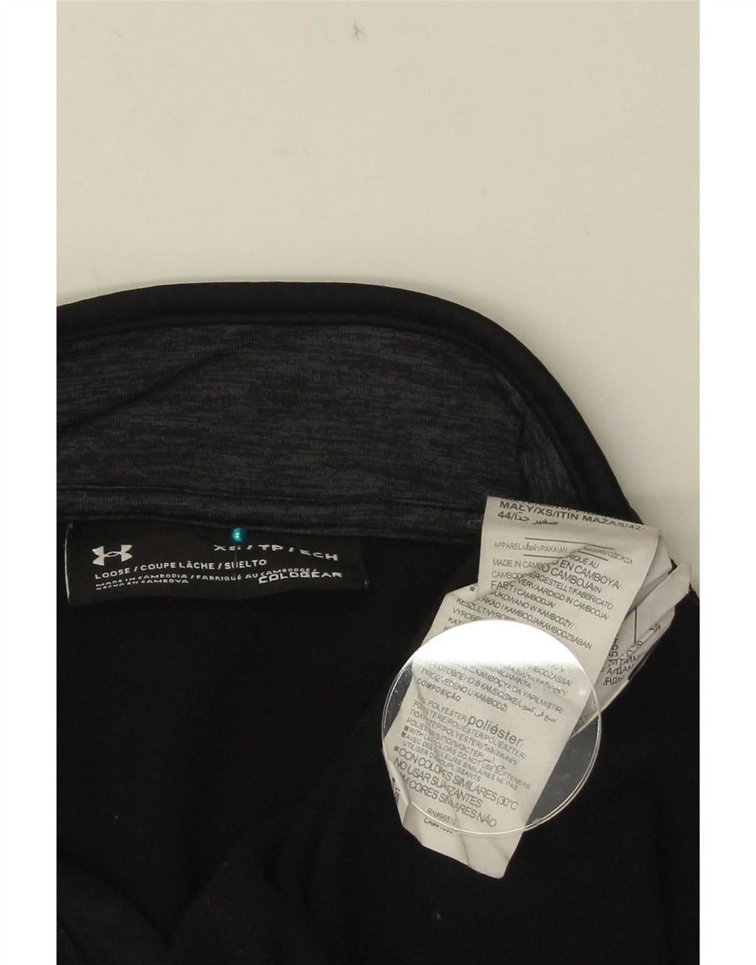 Under Armour Cold Gear Zip Neck Sweatshirt Jumper XS Noir Polyester