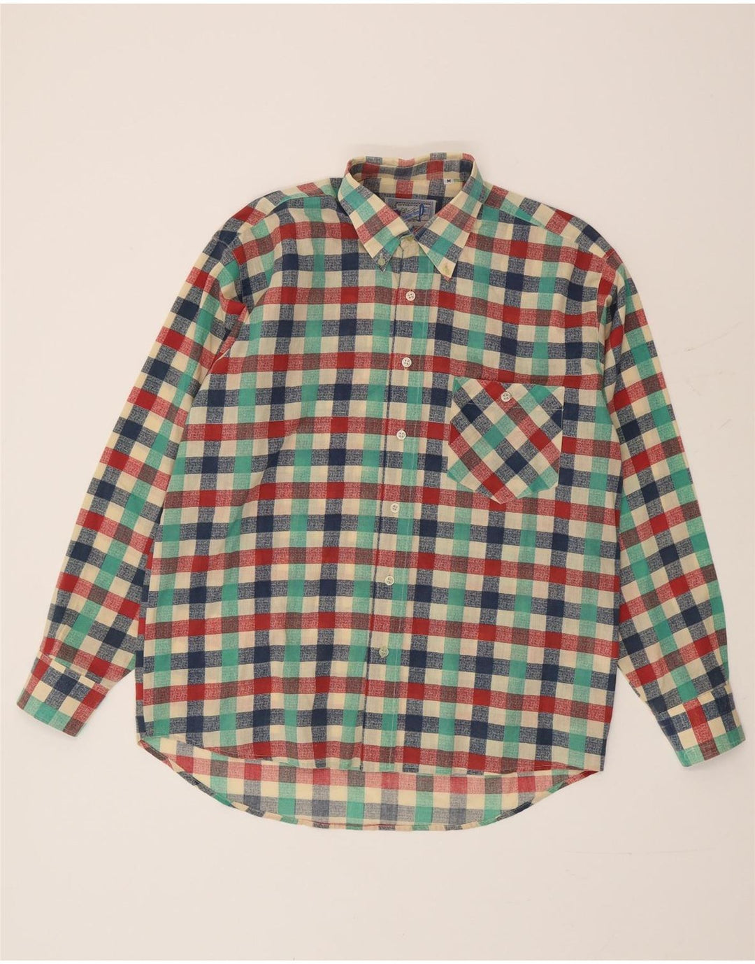 Chemise homme vintage à carreaux multicolores moyens