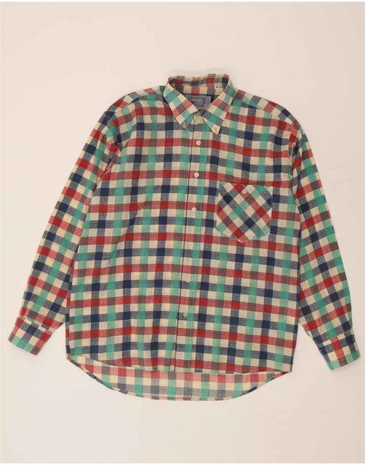 Chemise homme vintage à carreaux multicolores moyens