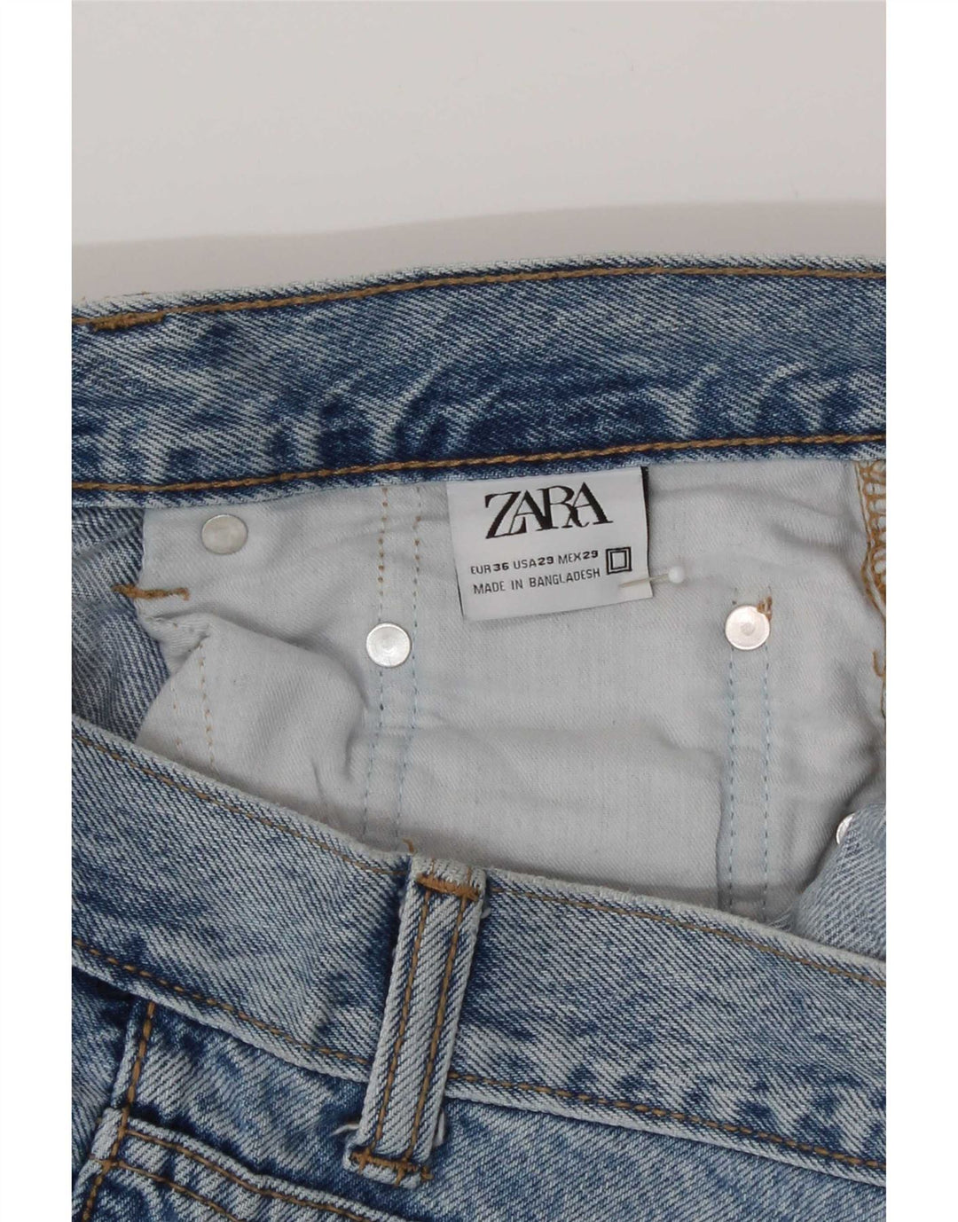 Zara Femme Jean Droit EU 36 XS W29 L25 Bleu