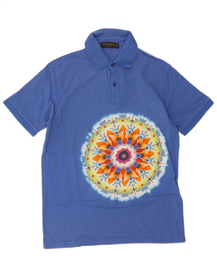 Etro Polo Homme Bleu Moyen Floral Coton