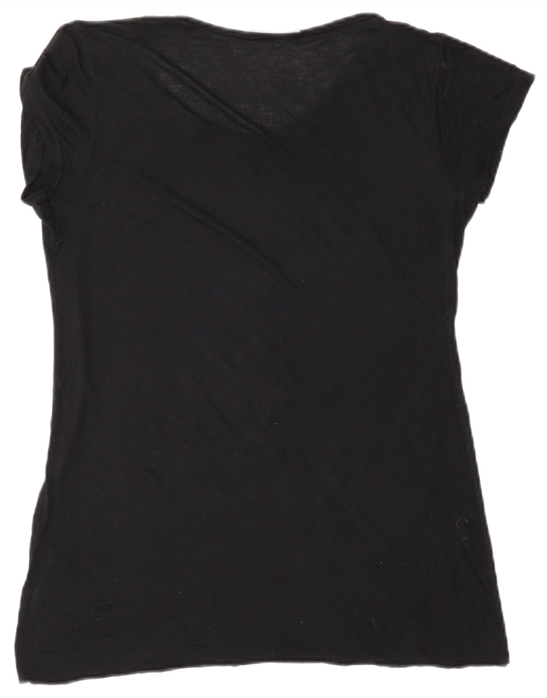 Zara Womens Graphic T-Shirt Top UK 10 Petit Noir