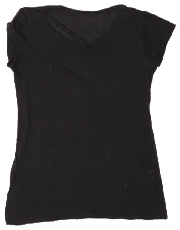 Zara Womens Graphic T-Shirt Top UK 10 Small Black