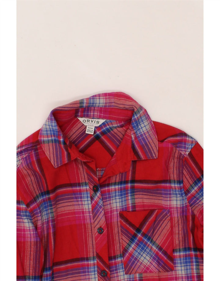 ORVIS Womens Flannel Shirt UK 10 Small Pink Check Cotton Vintage Orvis and Second-Hand Orvis from Messina Hembry 