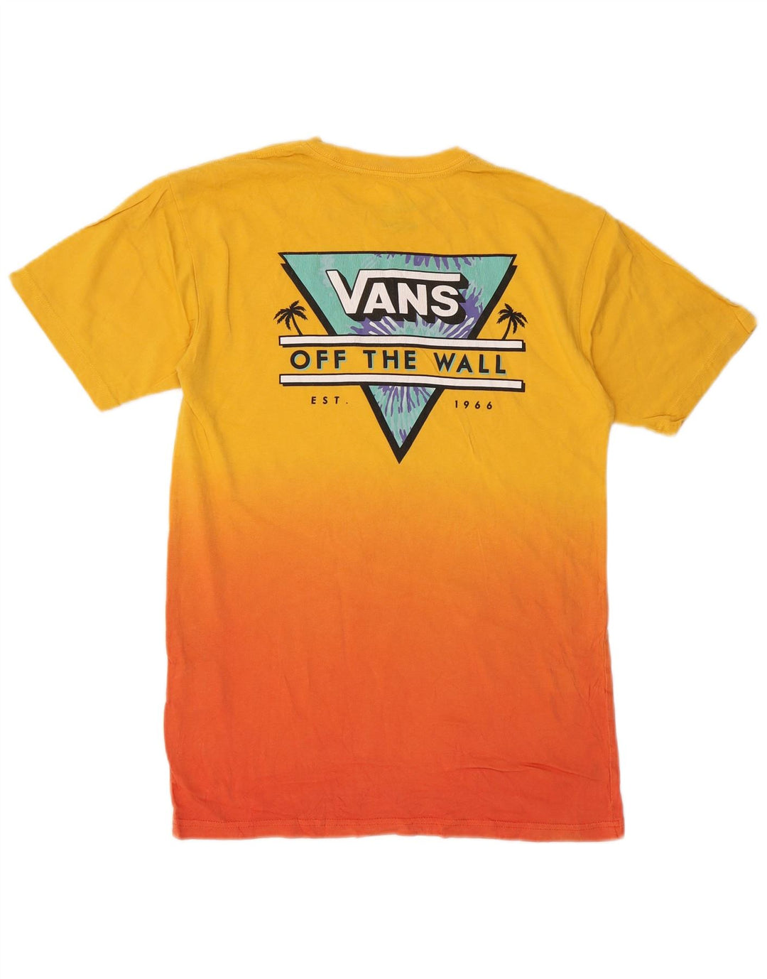 VANS T-shirt graphique coupe classique pour homme, petit, jaune, en coton color block
