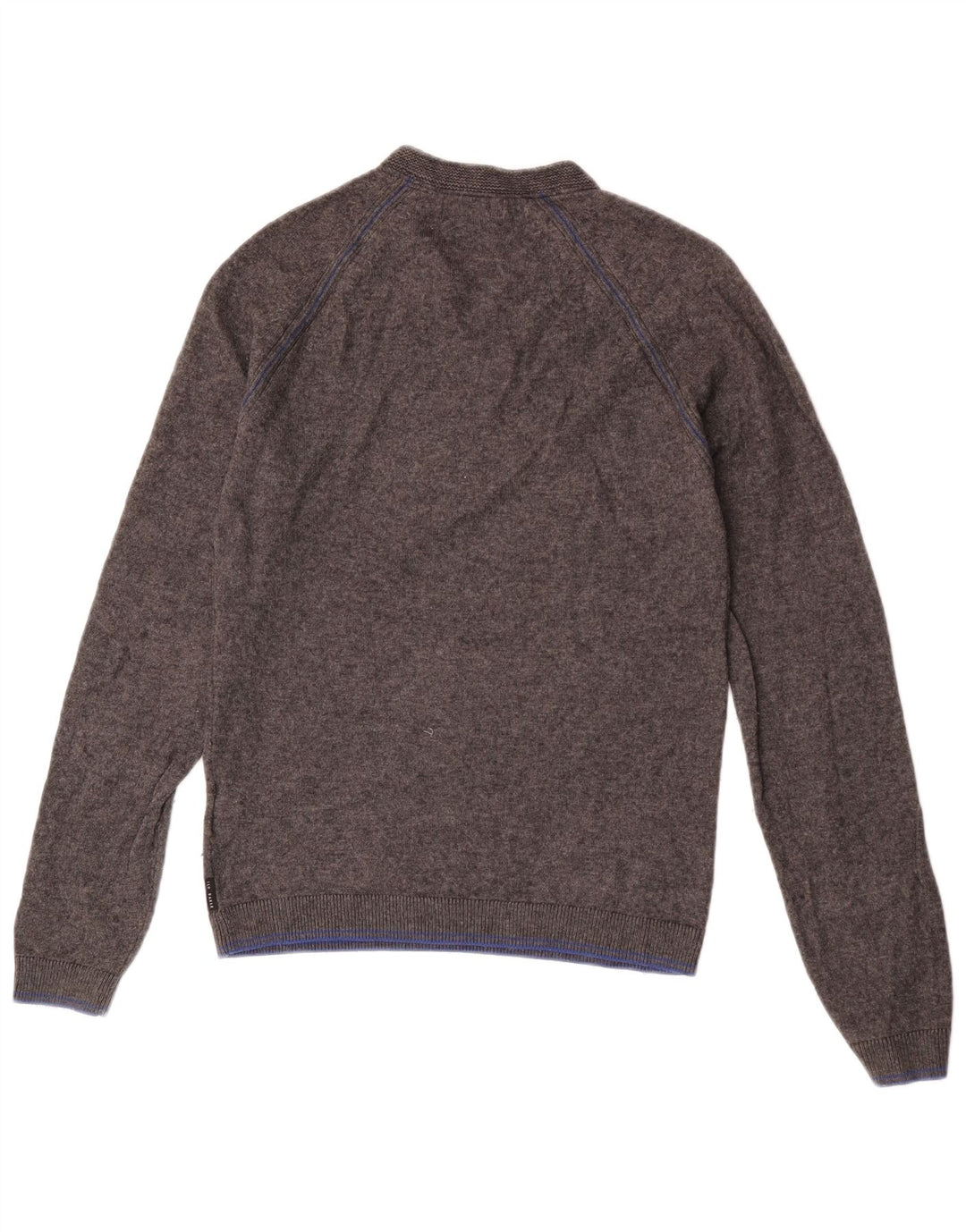 Ted Baker Pull col V pour homme Taille 2 Petite laine grise