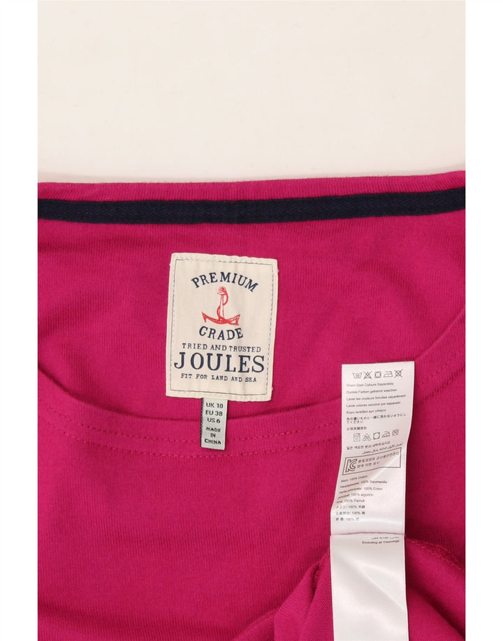 JOULES Womens Top Long Sleeve UK 10 Small  Pink Cotton Vintage Joules and Second-Hand Joules from Messina Hembry 