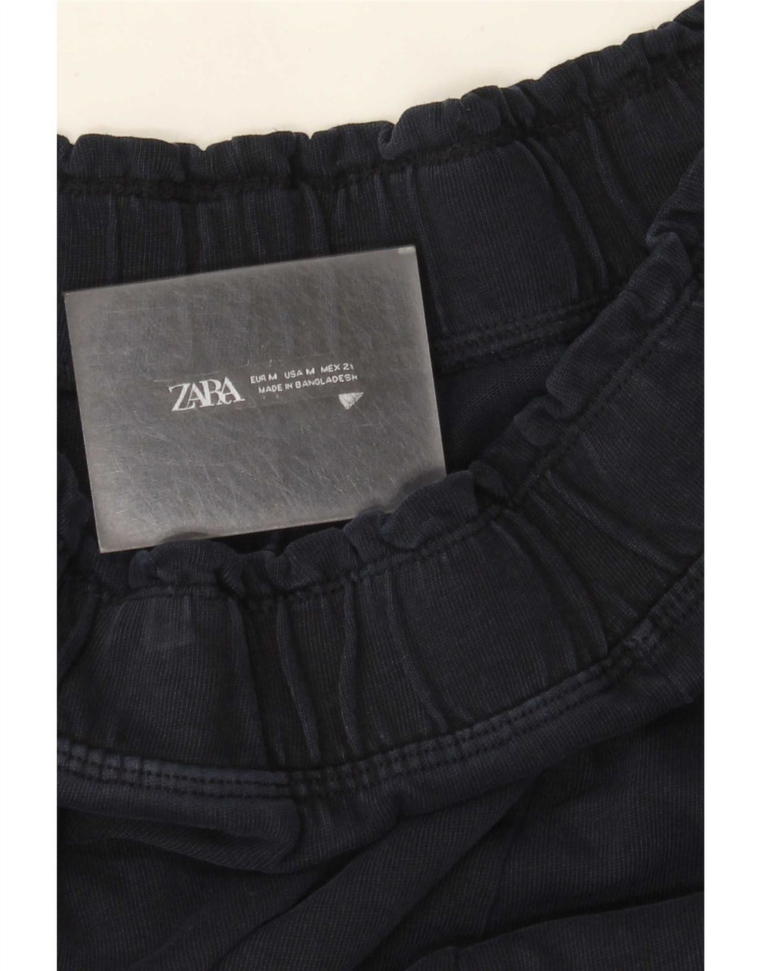 Zara Pantalon Large Femme UK 14 Bleu Marine Moyen
