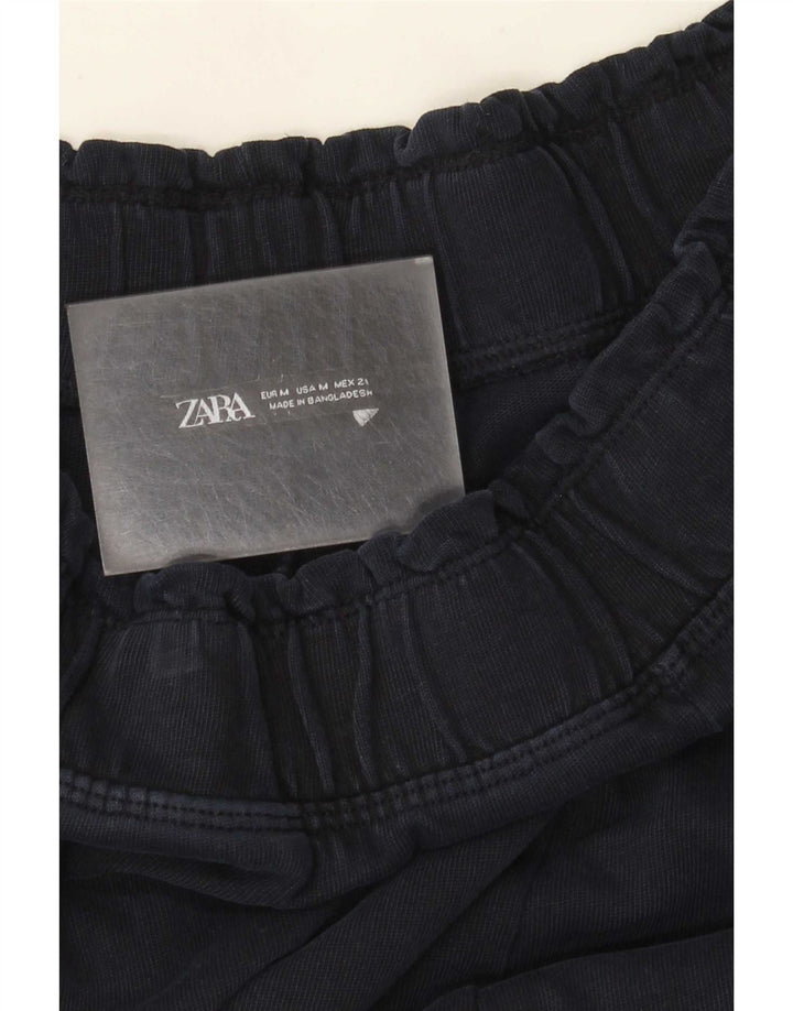 Zara Pantalon Large Femme UK 14 Bleu Marine Moyen