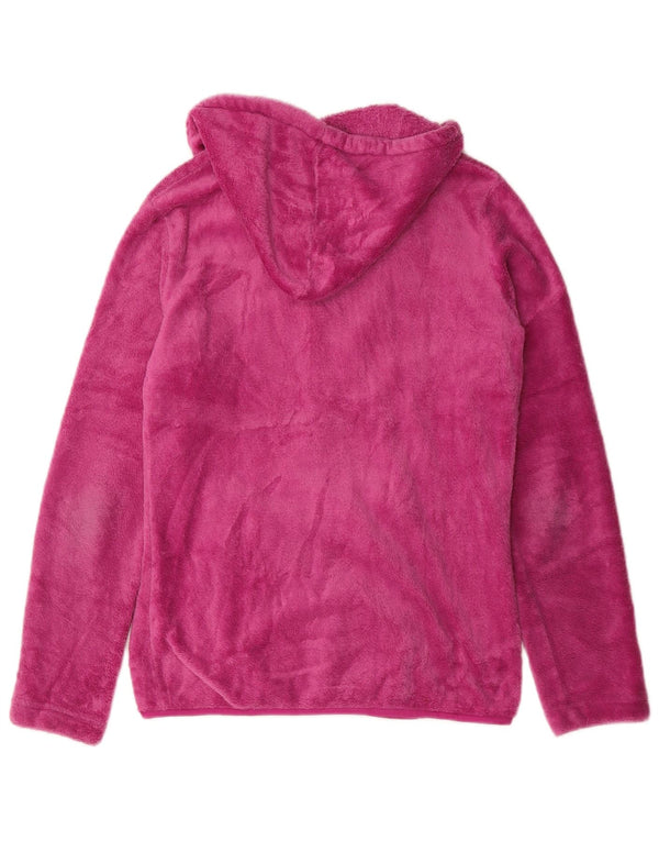 Brugi Veste polaire à capuche pour femme UK 16 Large Rose Polyester