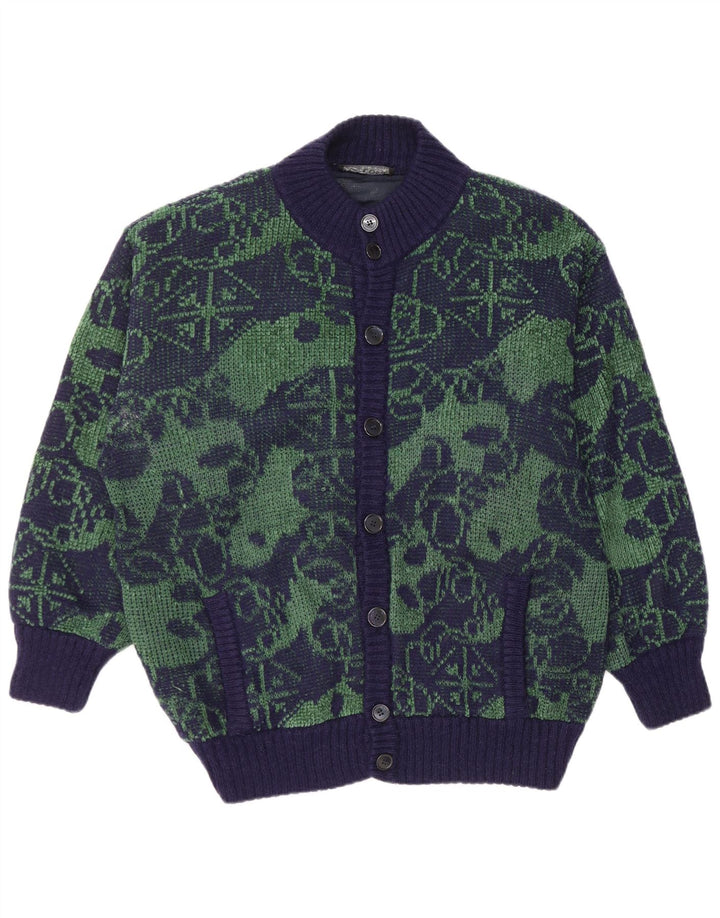 Marzia Pull Cardigan Homme 2XL Bleu Marine Géométrique