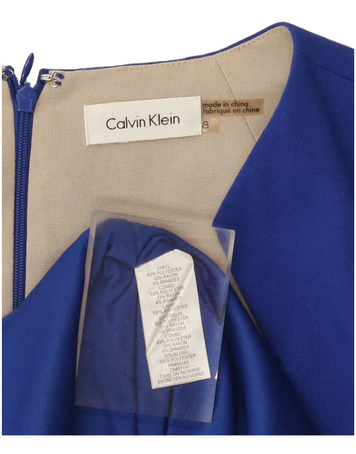 CALVIN KLEIN Robe fourreau sans manches pour femme US 8 Bleu moyen Polyester