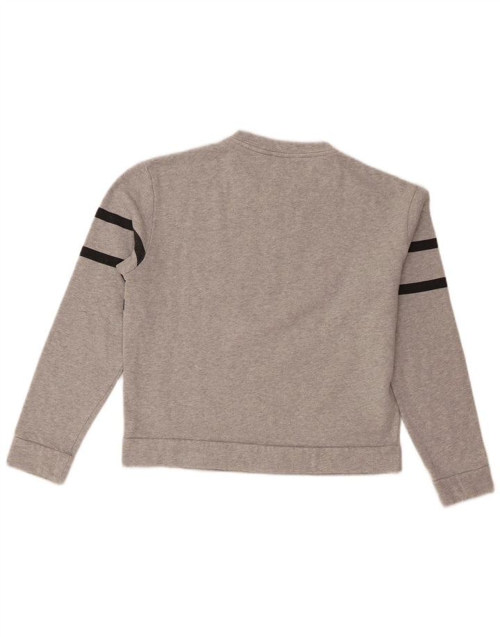 Emporio Armani Femmes Crop Sweatshirt Jumper IT 44 Gris Moyen Moucheté