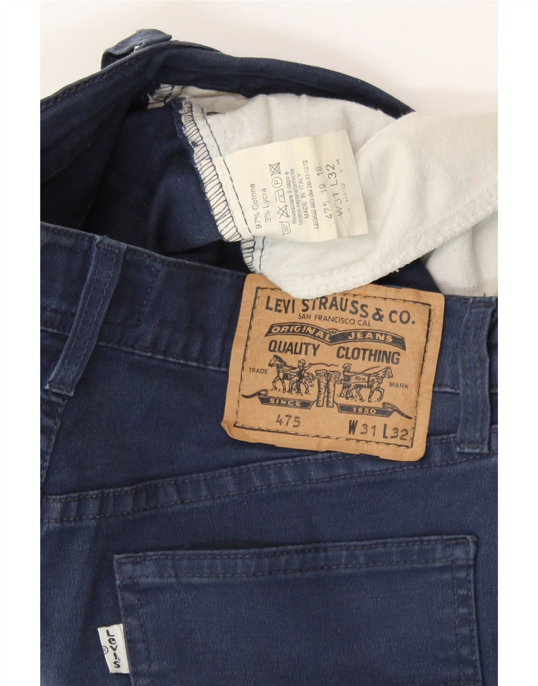 LEVI'S Jean droit Femme W31 L27 Bleu Marine Coton