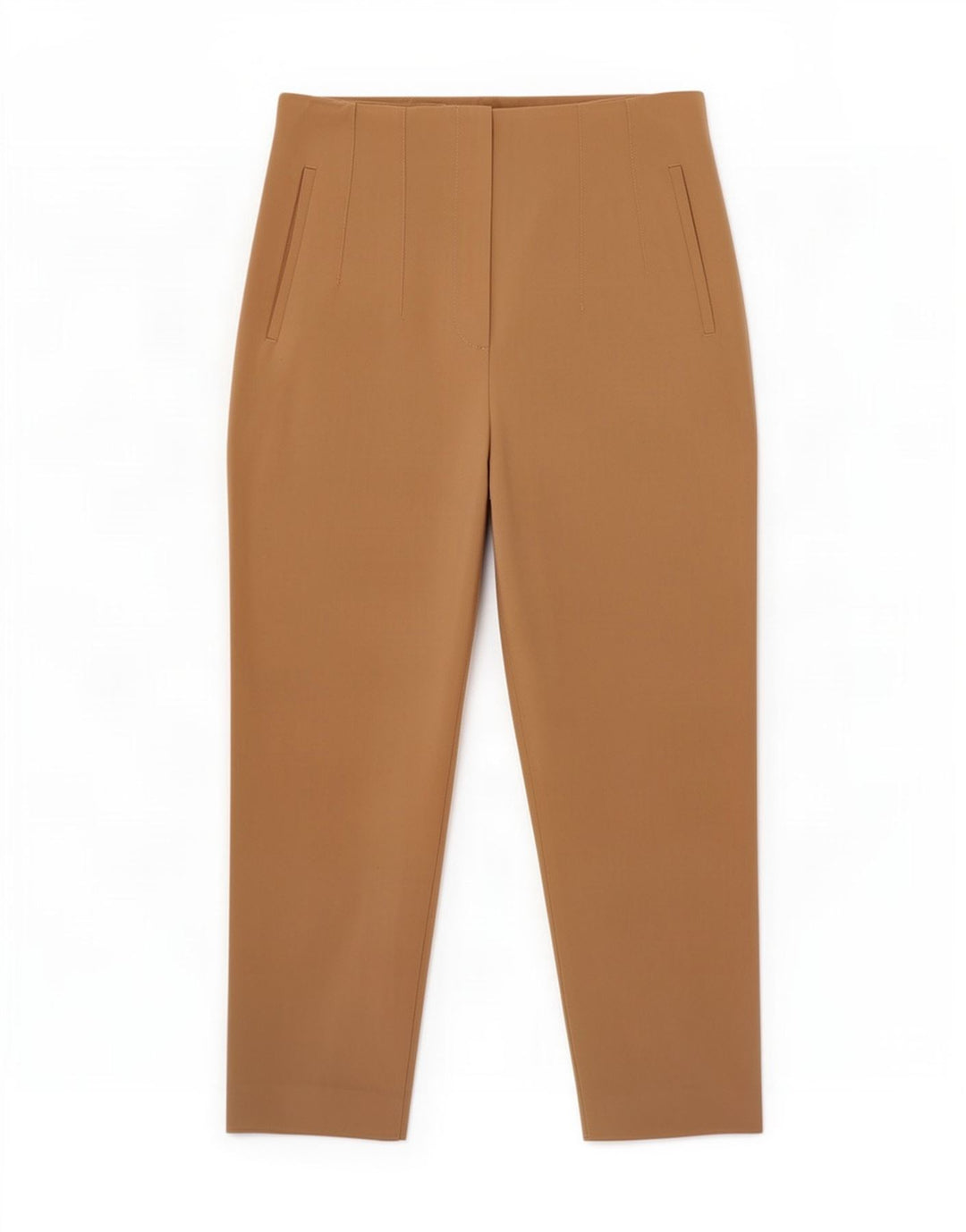Pantalon court fuselé Zara Femme Moyen W28 L25 Beige Polyester