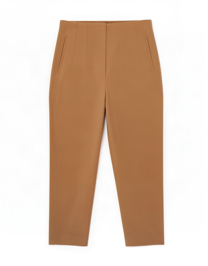 Pantalon court fuselé Zara Femme Moyen W28 L25 Beige Polyester