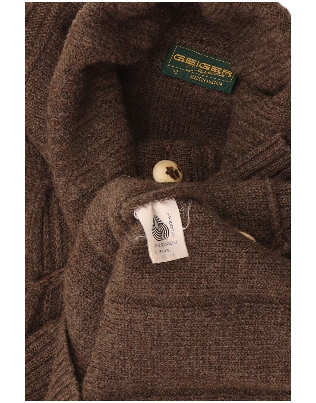 Geiger Femme Cardigan Pull EU 42 Large Marron Laine