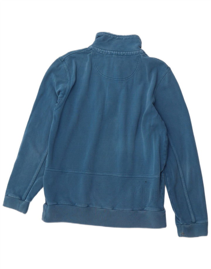 FAT FACE Sweat-Shirt Col Zippé Homme Bleu Moyen Coton