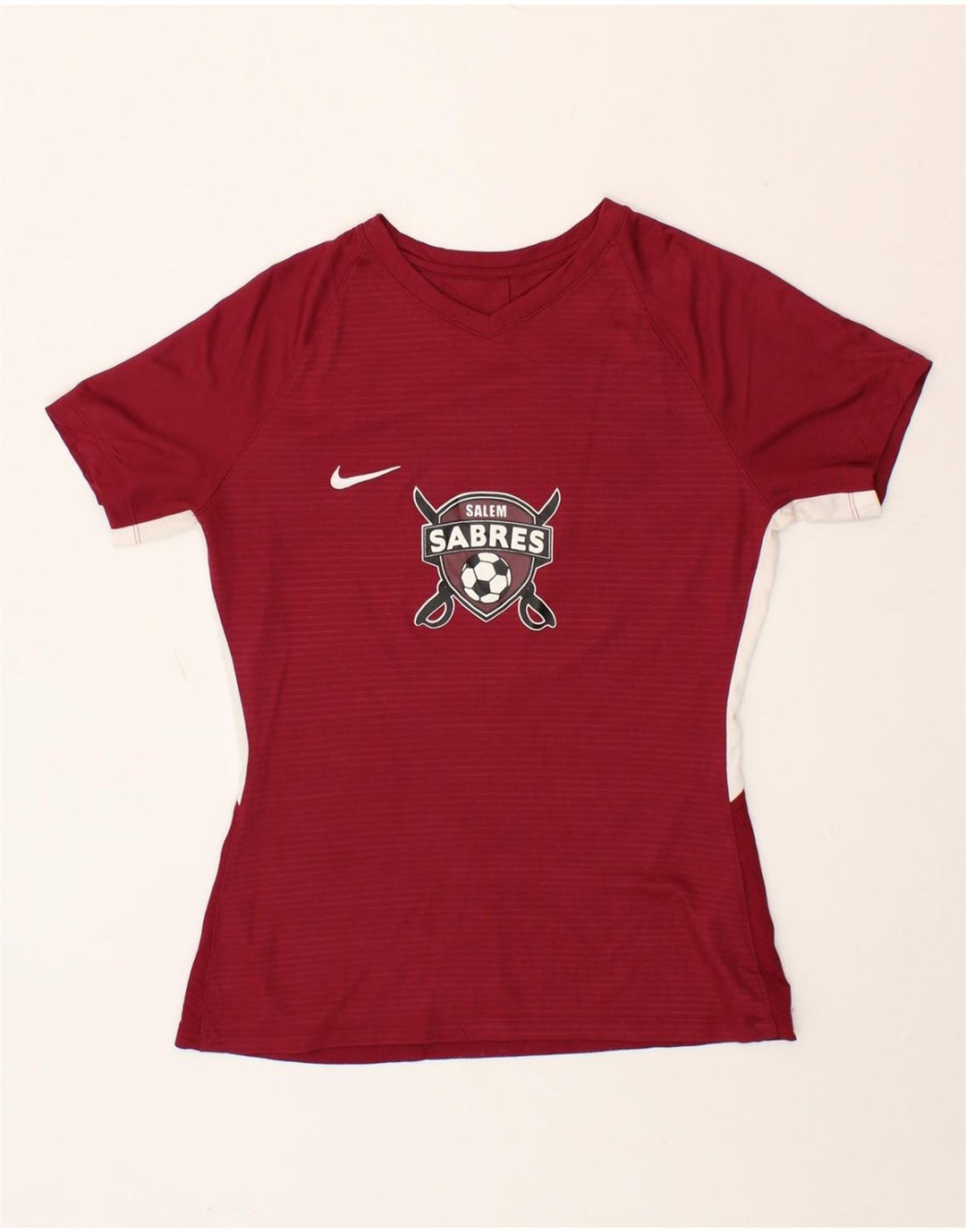 NIKE Mens Graphic T-Shirt Top Medium Red Colourblock Polyester Vintage Nike and Second-Hand Nike from Messina Hembry 