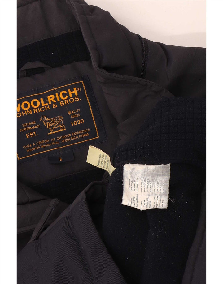 Woolrich Veste coupe-vent graphique pour homme UK 40 Large Bleu marine Nylon
