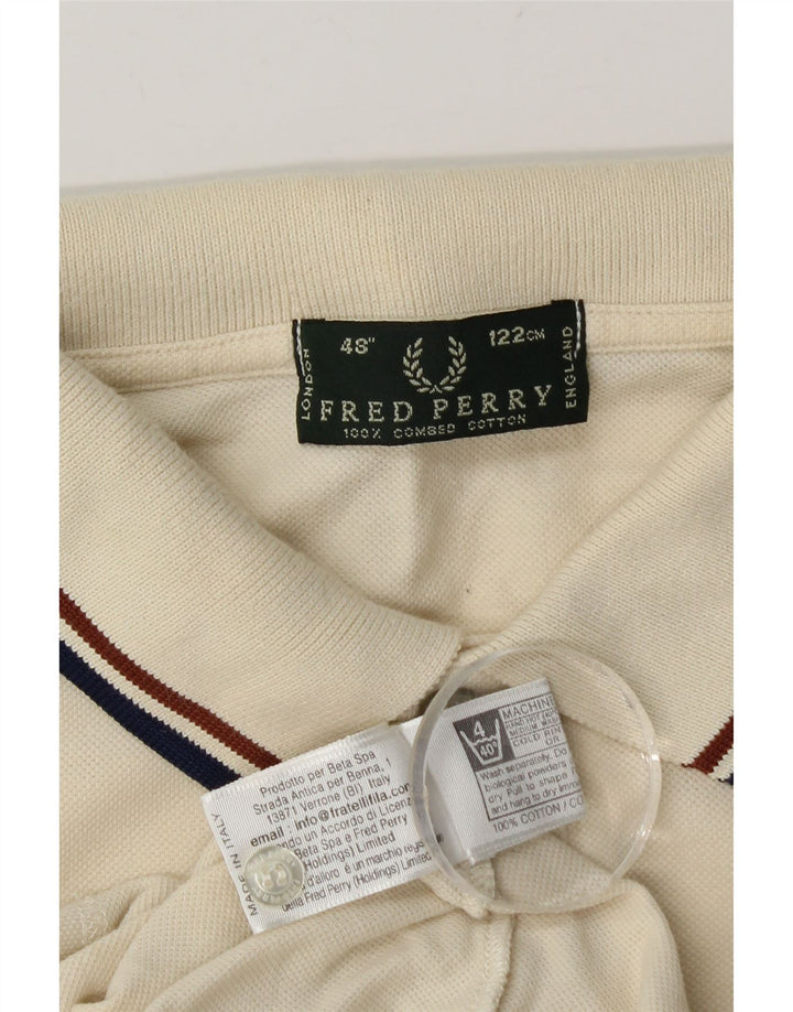 Fred Perry Polo Homme Large Blanc Cassé Coton