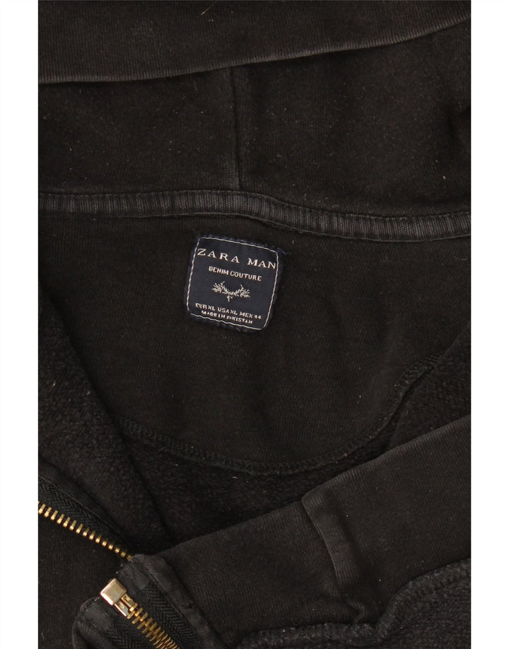 Zara Pull à capuche zippé pour homme XL Noir