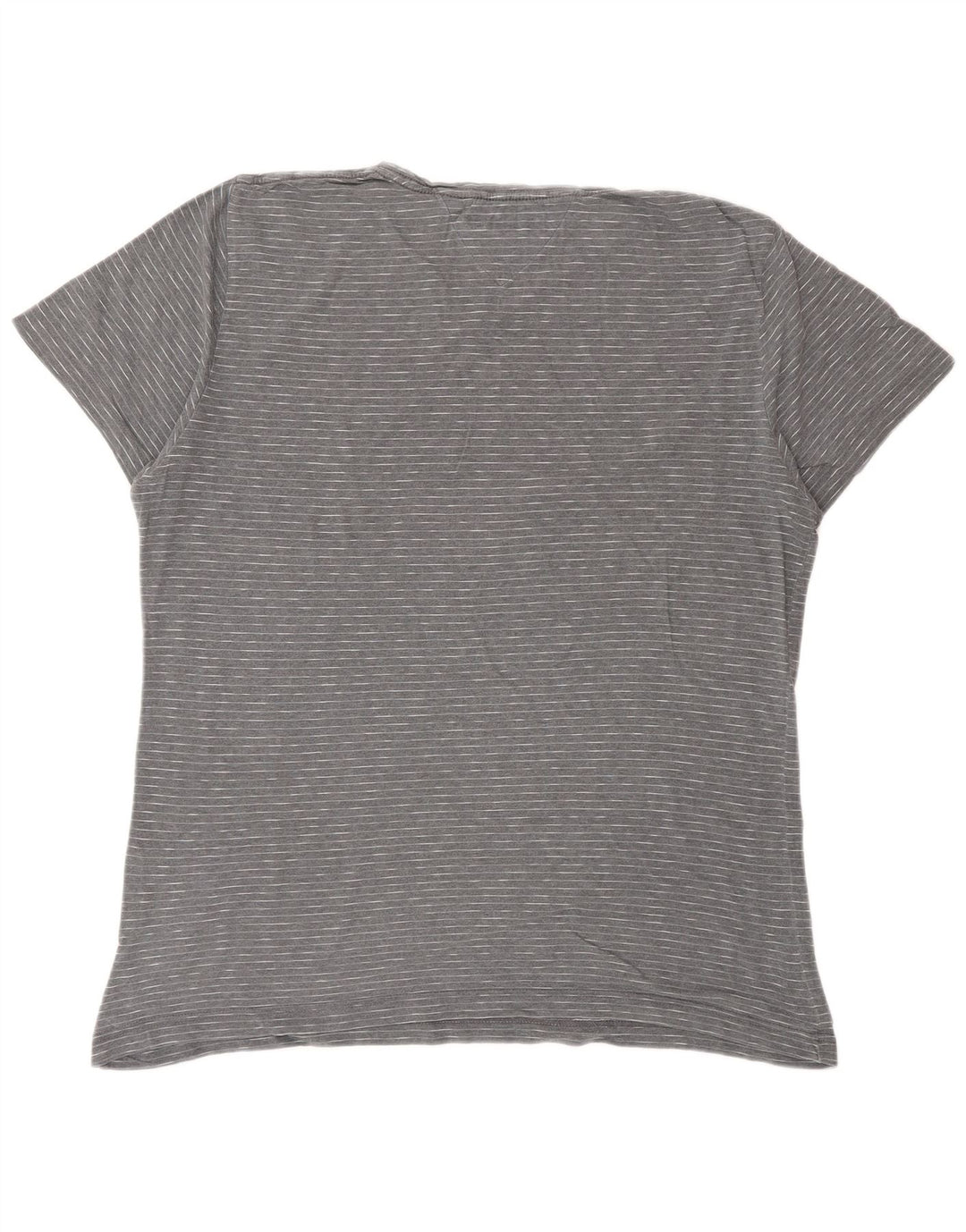 TOMMY HILFIGER T-Shirt Homme Haut Large Gris Fines Rayures
