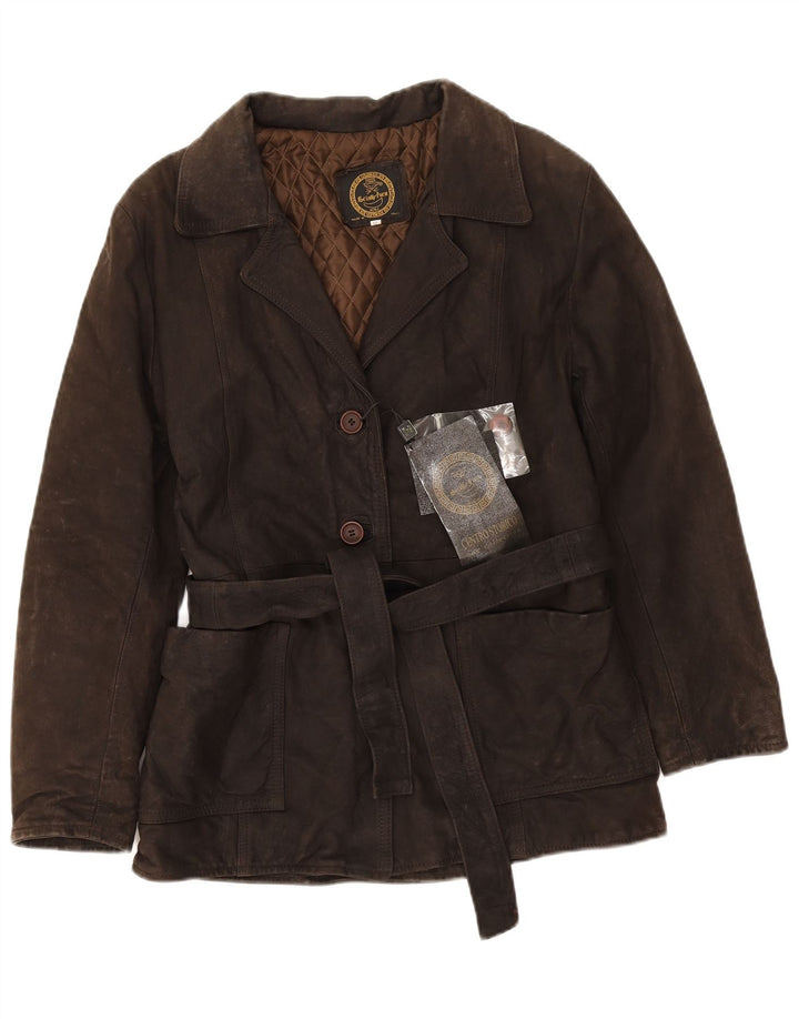 veste en cuir femme vintage UK 14 Brun moyen