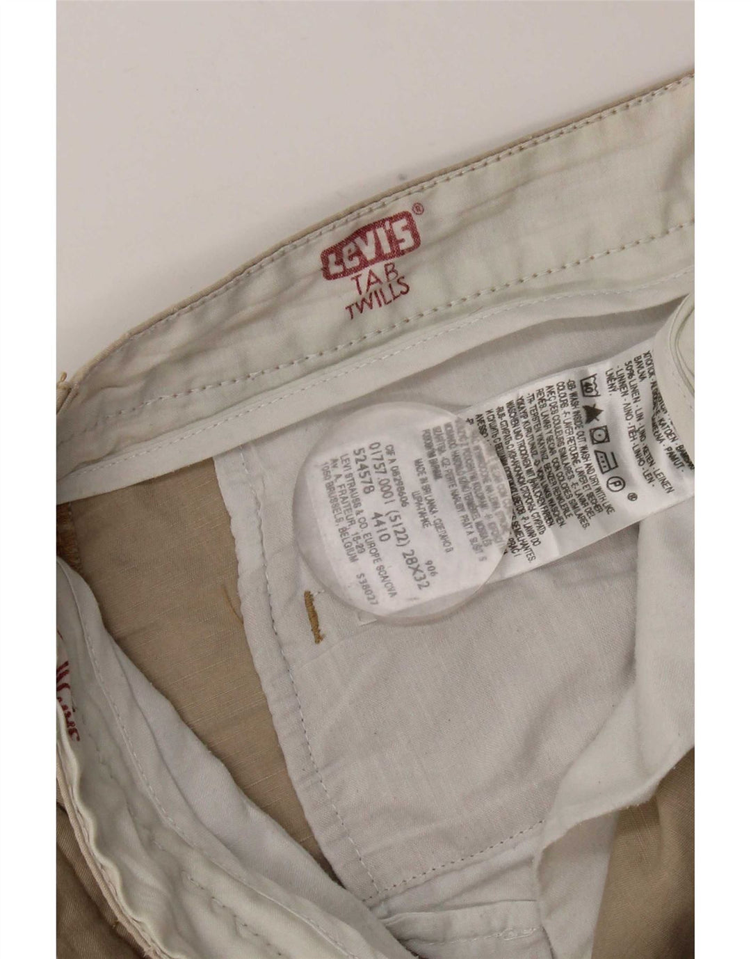 Levi's Pantalon Chino Droit Homme W28 L32 Gris Coton