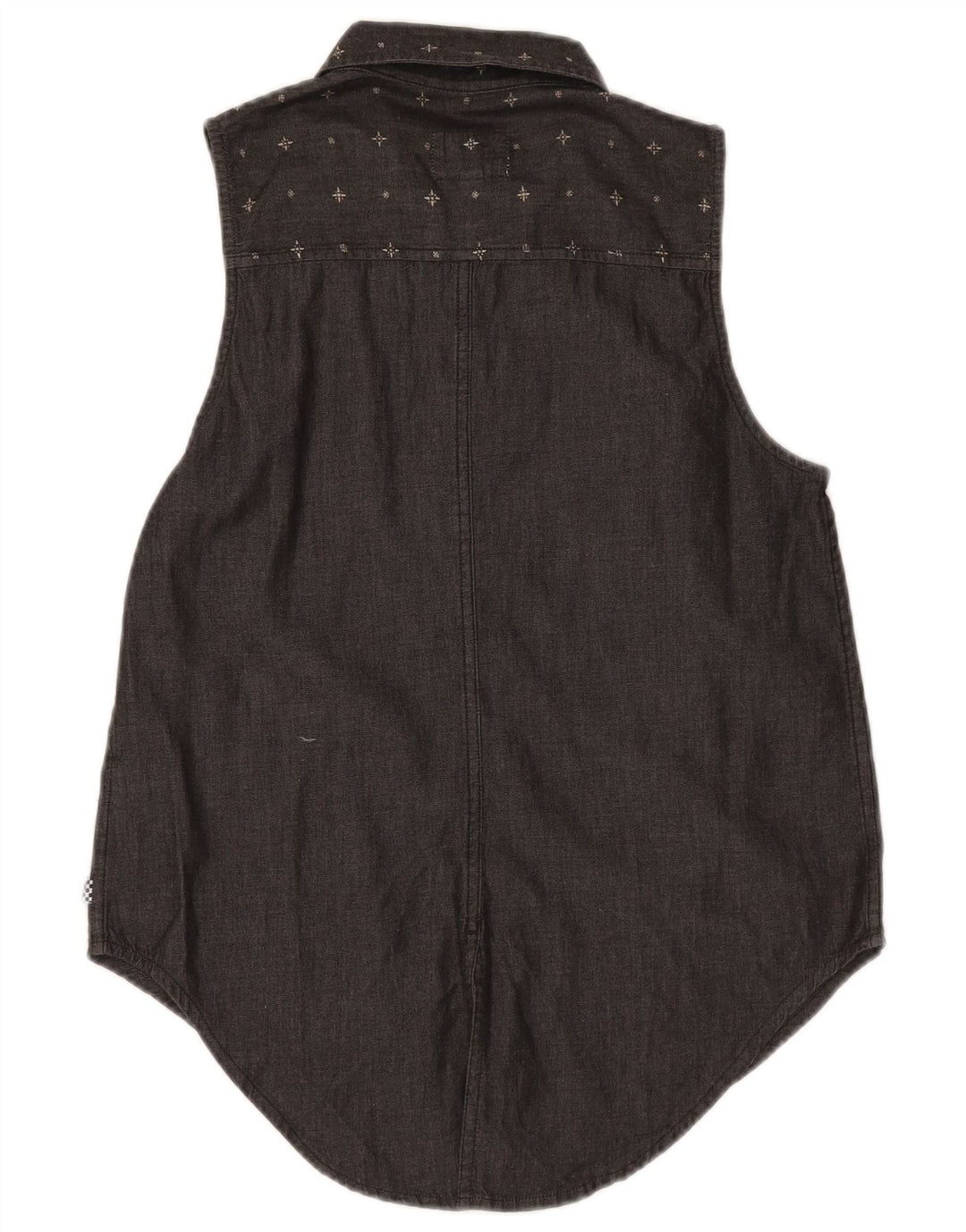 VANS Chemise en jean sans manches pour femme UK 10 Petit coton à pois gris