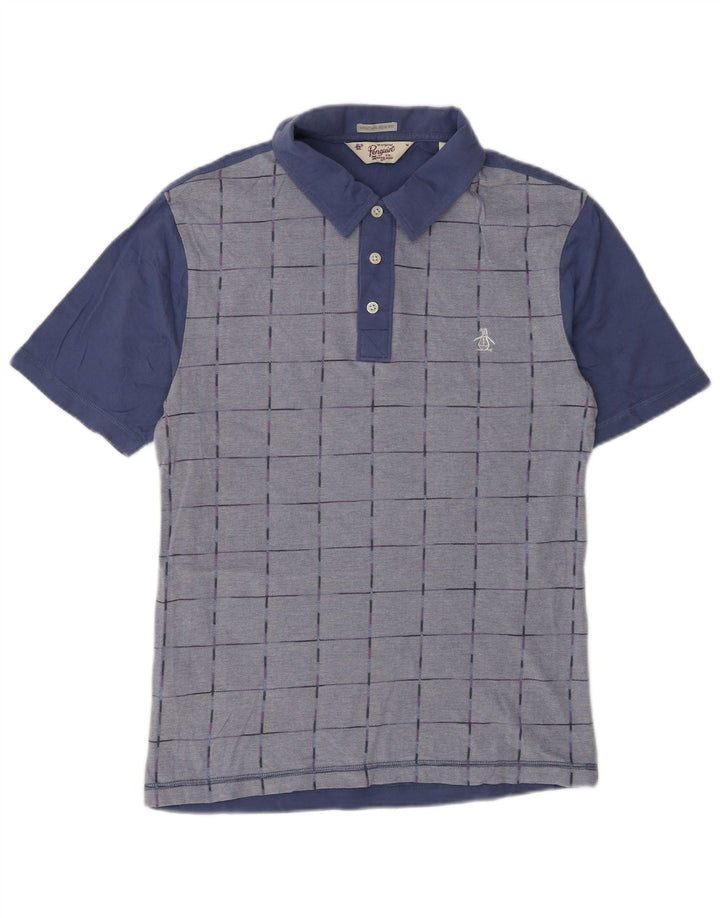 Penguin Polo Heritage Slim Fit Homme Bleu Moyen à Carreaux Coton