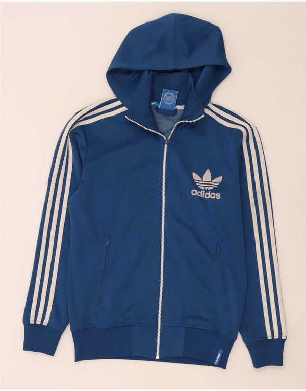 Adidas Pull à capuche zippé pour homme Petit Bleu Polyester
