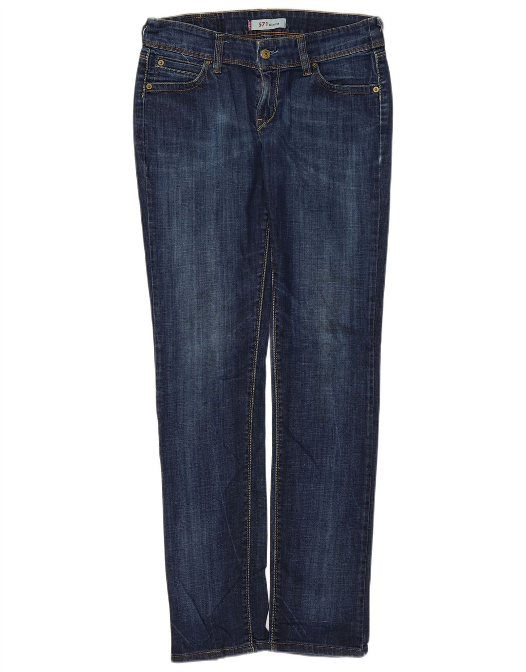 LEVI'S Jean Slim 571 Femme W30 L34 Bleu Marine Coton