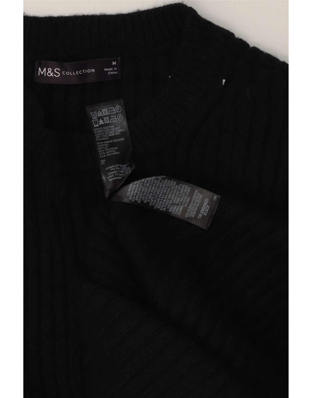 Marks & Spencer Robe pull à manches longues pour femme UK 14 Noir moyen