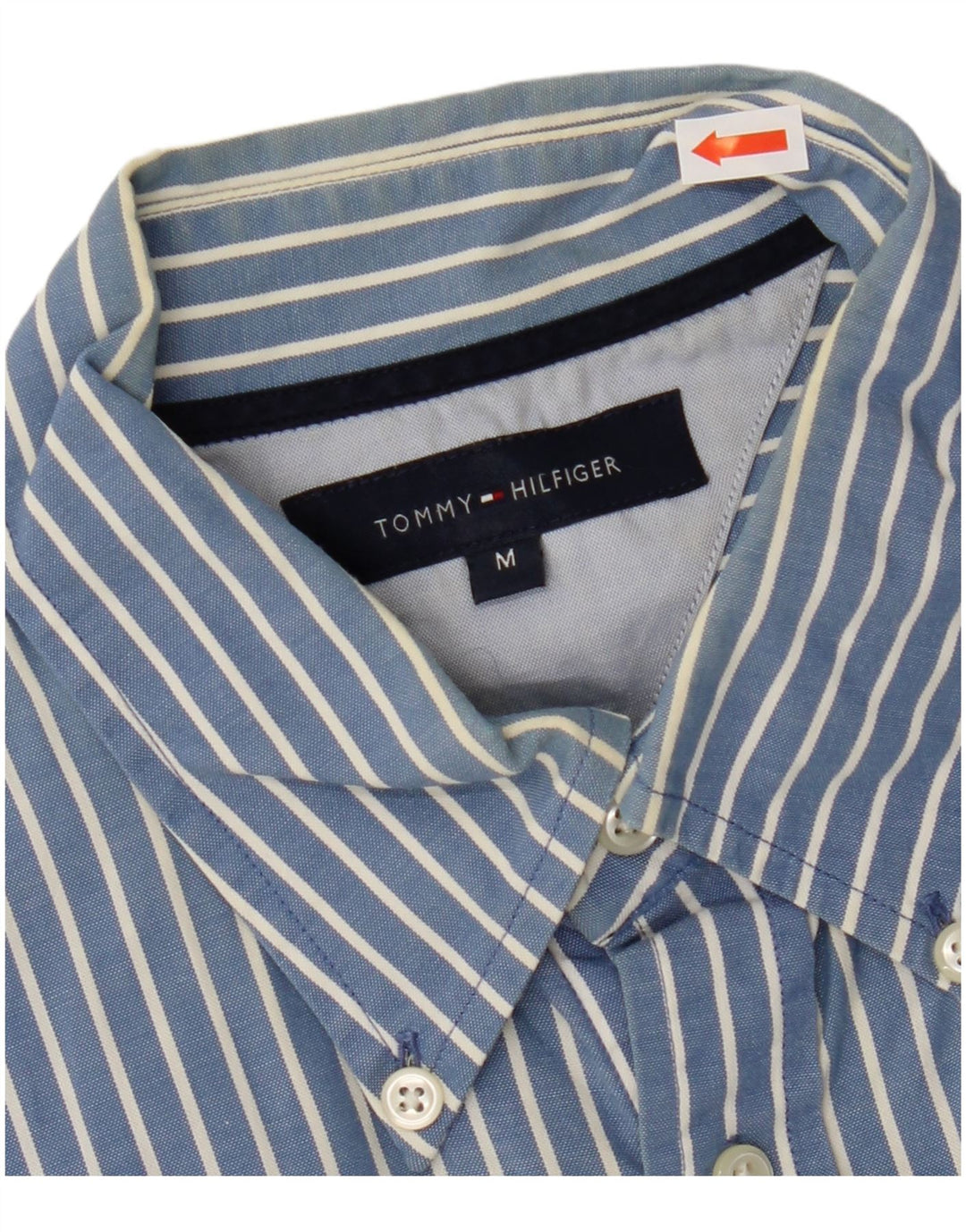 TOMMY HILFIGER Chemise Homme Bleu Moyen En Coton À Fines Rayures