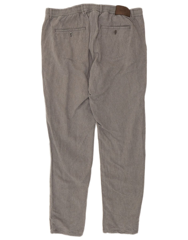 Massimo Dutti Pantalon Chino Slim Joggers Homme EU 50 2XL W40 L33 Lin Gris