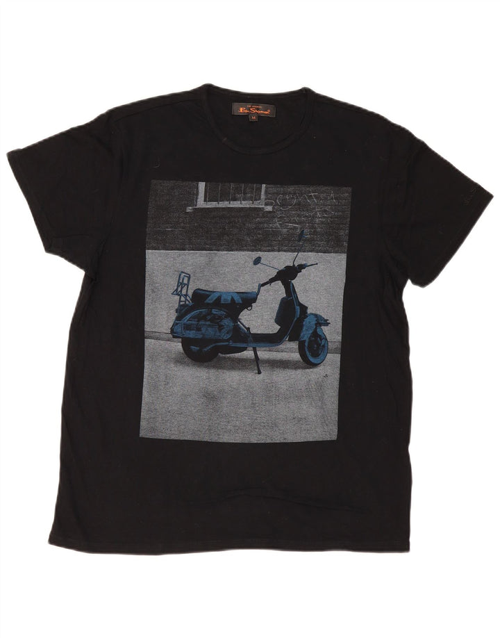 Ben Sherman T-shirt graphique pour homme en coton noir moyen