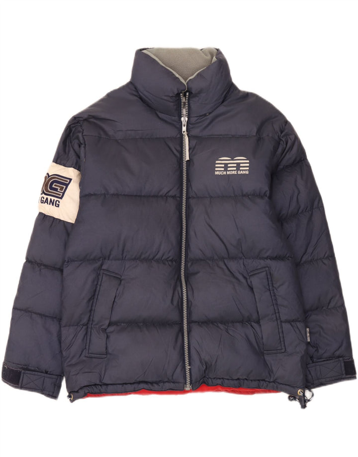 Much More Veste matelassée graphique pour homme UK 38 Bleu marine moyen Colourblock