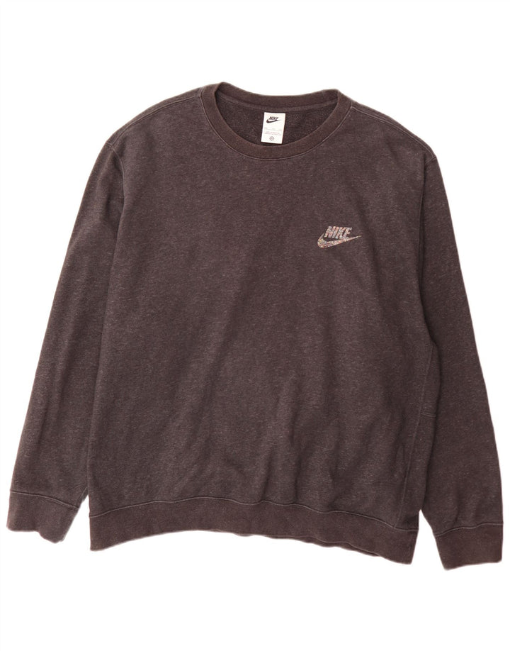 Nike Sweat-shirt pour homme en coton gris 2XL