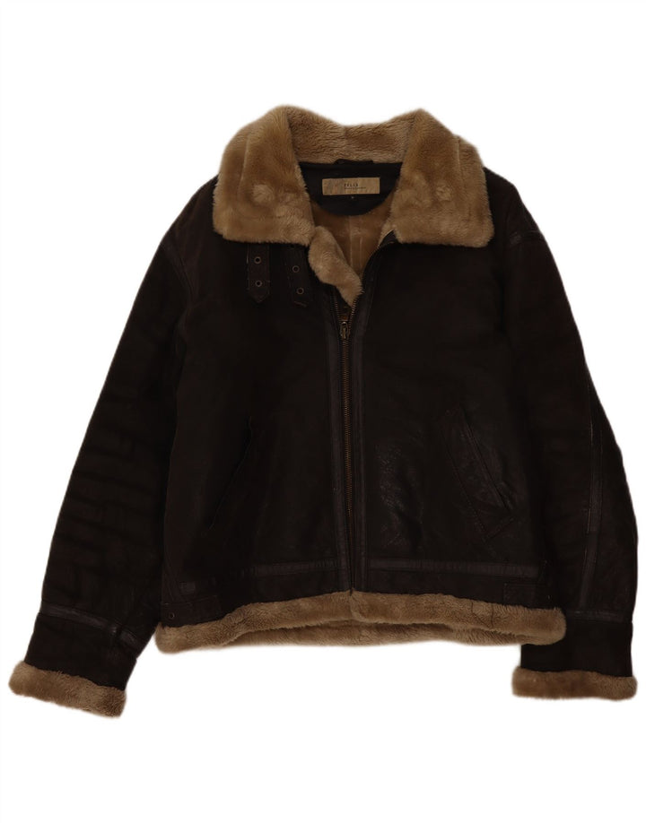 Bata Veste en cuir pour homme en peau de mouton UK 38 Cuir marron moyen