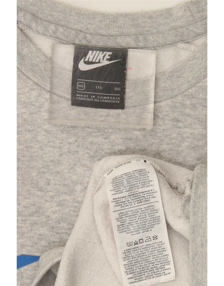 NIKE Sweat-shirt pour homme en coton color block gris 2XL