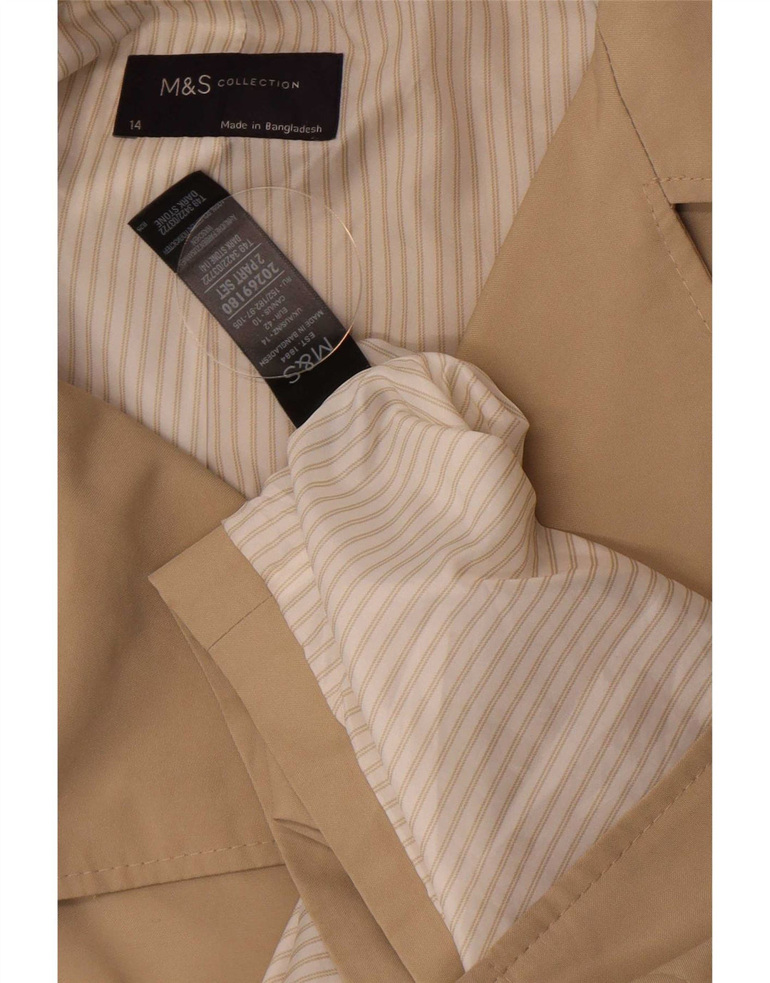 Marks & Spencer Trench-Coat Femme UK 14 Large Beige Polyester