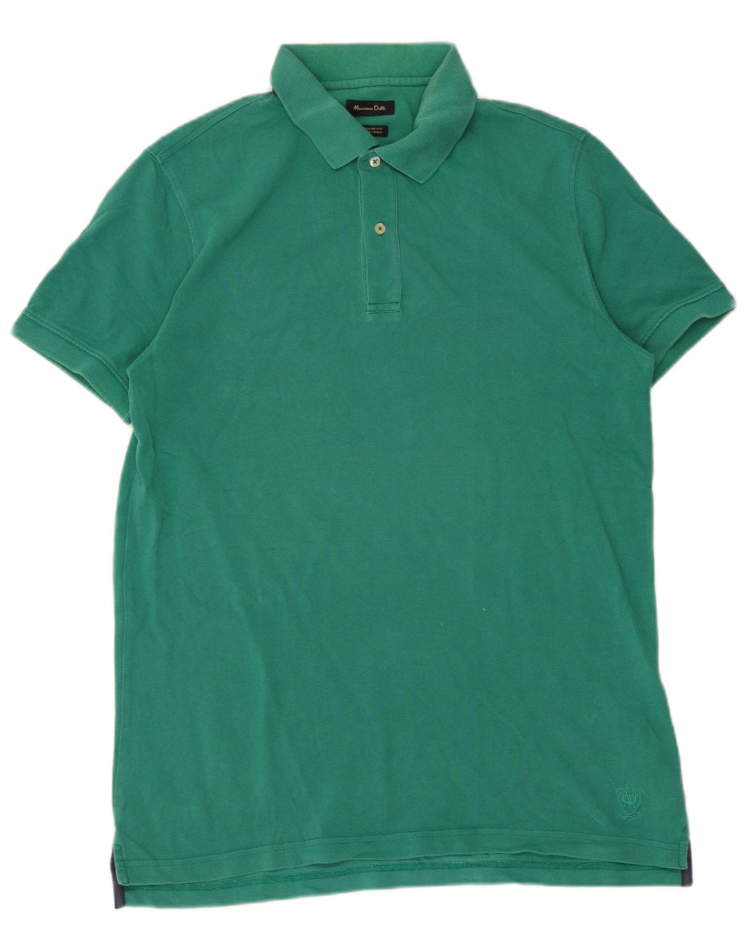 Massimo Dutti Polo Regular Fit Homme Vert Moyen Coton