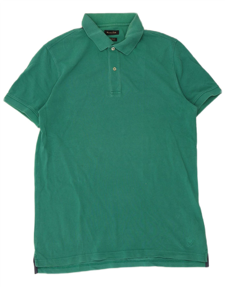 Massimo Dutti Polo Regular Fit Homme Vert Moyen Coton