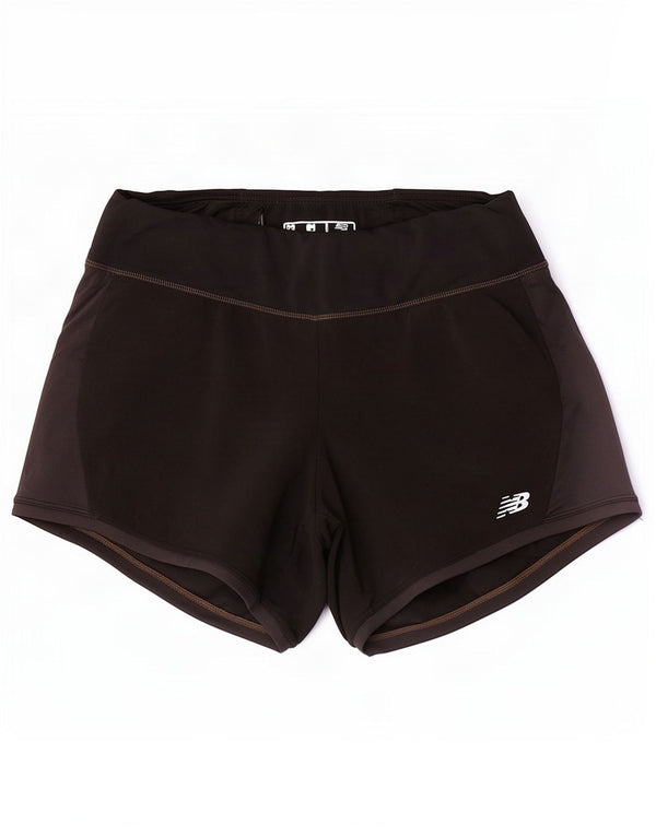 New Balance Short de sport pour femme UK 4 XS Noir Colourblock Polyester