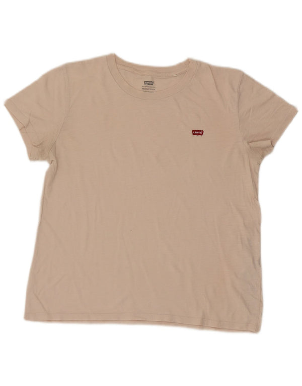 Levi's T-Shirt Perfect Crew Femme UK 14 Beige Moyen Coton